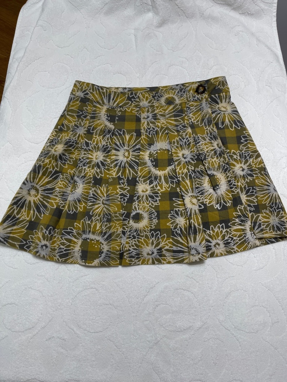 Daisy Plaid Summer / Country Concert Skirt - Sz S